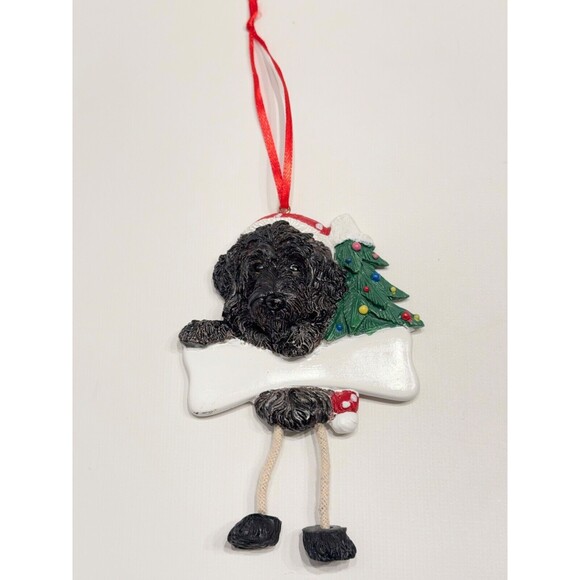Labradoodle Personalized Dog Christmas Tree Ornament w/ Dangling Legs Write Name - Picture 1 of 3
